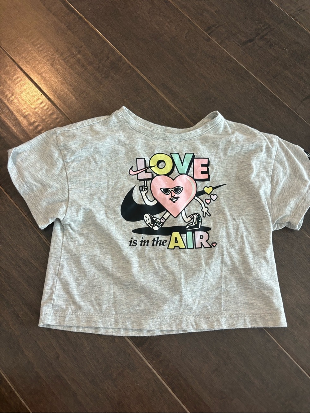 Nike Kids "Love Is in the Air" Gray Graphic Tee